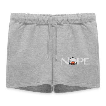 Goose Nope Middle Finger Nasty Insult Duck Naughty - Women’s Premium Organic Sweatshorts - heather grey - Front - AI Model Female 172 light (172cm)
