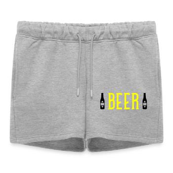 Beer - Women’s Premium Organic Sweatshorts - heather grey - Front - AI Model Female 172 light (172cm)
