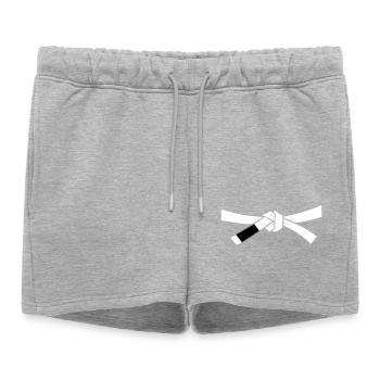Ceinture blanche - Ceinture blanche - Short de survêtement femme premium - gris chiné - Devant - AI Model Female 172 light (172cm)