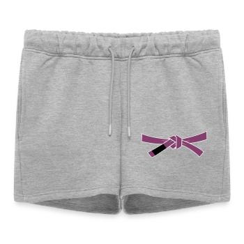 Ceinture violette - Ceinture violette - Short de survêtement femme premium - gris chiné - Devant - AI Model Female 172 light (172cm)