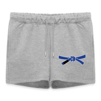 Ceinture bleue - Ceinture bleue - Short de survêtement femme premium - gris chiné - Devant - AI Model Female 172 light (172cm)