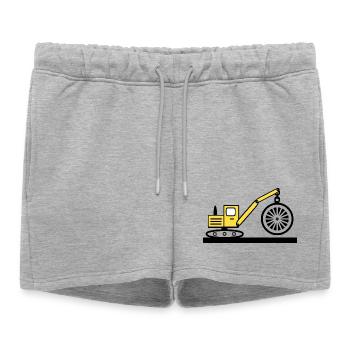Excavatrice - Short de survêtement femme premium - gris chiné - Devant - AI Model Female 172 light (172cm)