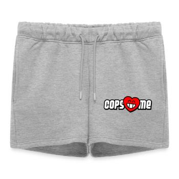 Cops love me (Farben änderbar) - Frauen Premium Organic Sweatshorts - Grau meliert - Vorne - AI Model Female 172 light (172cm)