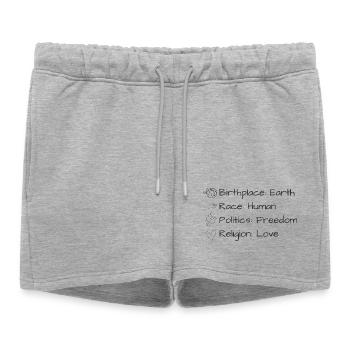 Une seule Terre. Une seule humanité. Un seul amour. - Short de survêtement femme premium - gris chiné - Devant - AI Model Female 172 light (172cm)