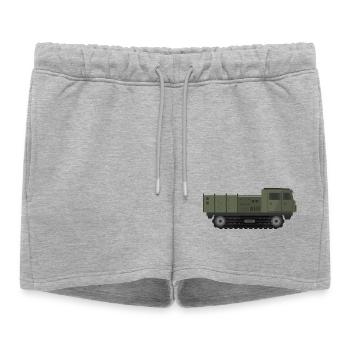 Camion militaire - Short de survêtement femme premium - gris chiné - Devant - AI Model Female 172 light (172cm)