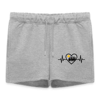 Vanlife Heart Van Travel Freedom Camper - Women’s Premium Organic Sweatshorts - heather grey - Front - AI Model Female 172 light (172cm)