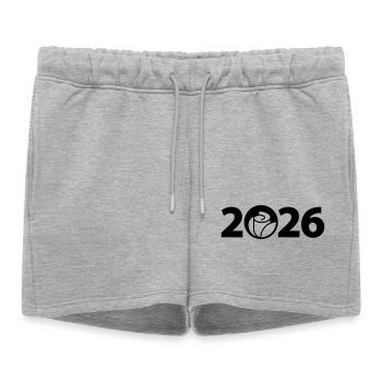 2026 Rose, Fête de la Rose - Short de survêtement femme premium - gris chiné - Devant - AI Model Female 172 light (172cm)