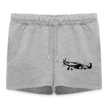 P-51 - Short de survêtement femme premium - gris chiné - Devant - AI Model Female 172 light (172cm)