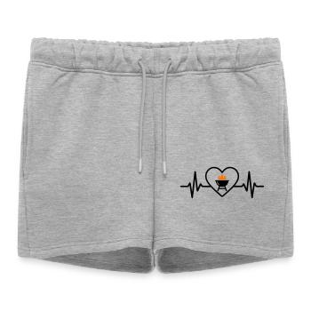 Barbecue au cœur – Passion pour le barbecue - Short de survêtement femme premium - gris chiné - Devant - AI Model Female 172 light (172cm)
