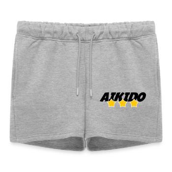 Aikido - Martial Art - Aikido - Women’s Premium Organic Sweatshorts - heather grey - Front - AI Model Female 172 light (172cm)