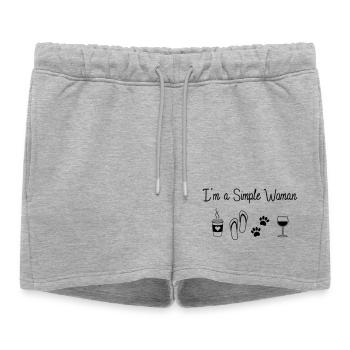 Femme simple - Short de survêtement femme premium - gris chiné - Devant - AI Model Female 172 light (172cm)