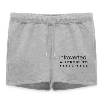 Introverti. Allergique aux banalités - Short de survêtement femme premium - gris chiné - Devant - AI Model Female 172 light (172cm)