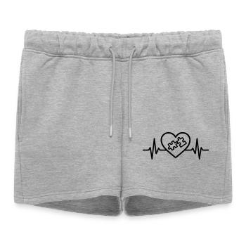 Heart Puzzle – Amour des jeux de logique - Short de survêtement femme premium - gris chiné - Devant - AI Model Female 172 light (172cm)