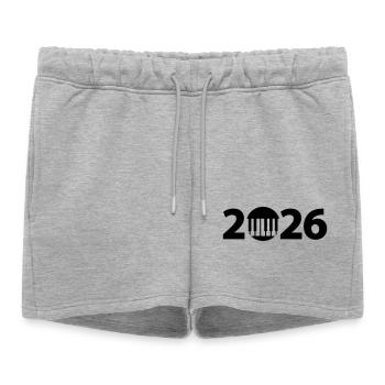 Piano 2026, Concert 2026, Pianiste 2026 - Short de survêtement femme premium - gris chiné - Devant - AI Model Female 172 light (172cm)
