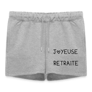 JOYEUSE RETRAITE. RETRAITE. RETRAITEE. RETRAITE. - Short de survêtement femme premium - gris chiné - Devant - AI Model Female 172 light (172cm)