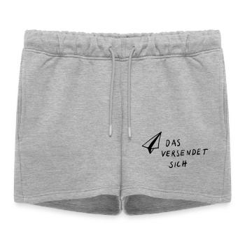Ceci est envoyé - Short de survêtement femme premium - gris chiné - Devant - AI Model Female 172 light (172cm)
