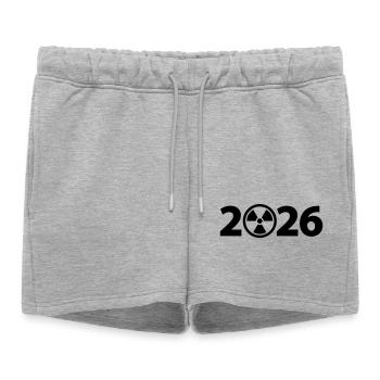 Attention Radioactive 2026, Radiation 2026 - Short de survêtement femme premium - gris chiné - Devant - AI Model Female 172 light (172cm)
