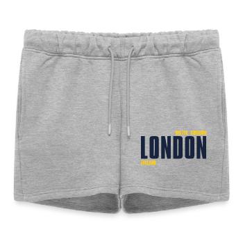 London – England Lyric Design - Women’s Premium Organic Sweatshorts - heather grey - Front - AI Model Female 172 light (172cm)