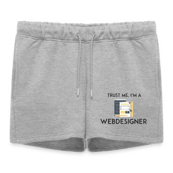 Croyez-moi, je suis webdesigner - Short de survêtement femme premium - gris chiné - Devant - AI Model Female 172 light (172cm)