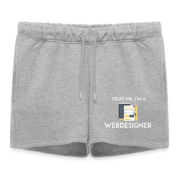 Croyez-moi, je suis webdesigner - Short de survêtement femme premium - gris chiné - Devant - AI Model Female 172 light (172cm)