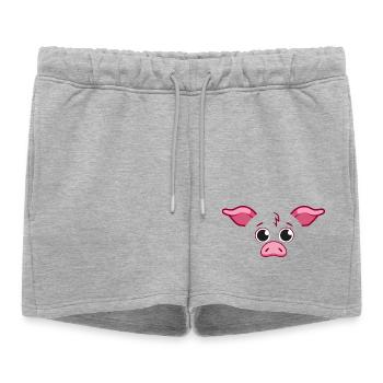Visage de cochon mignon Art animalier rose minimaliste - Short de survêtement femme premium - gris chiné - Devant - AI Model Female 172 light (172cm)