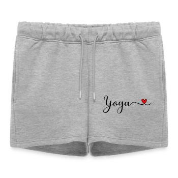 Yoga - Short de survêtement femme premium - gris chiné - Devant - AI Model Female 172 light (172cm)