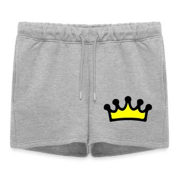 Symbole de la couronne - Short de survêtement femme premium - gris chiné - Devant - AI Model Female 172 light (172cm)