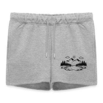 Icône nature des montagnes en plein air - Short de survêtement femme premium - gris chiné - Devant - AI Model Female 172 light (172cm)
