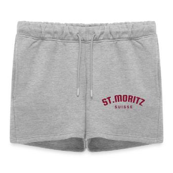 St. Moritz - Suisse - Switzerland - Swiss - Short de survêtement femme premium - gris chiné - Devant - AI Model Female 172 light (172cm)