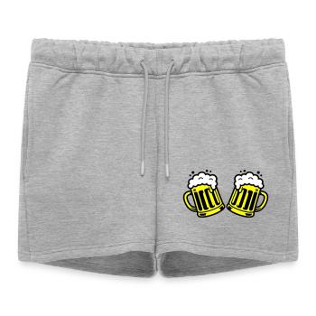 Beer Chop Cheers Comic - Short de survêtement femme premium - gris chiné - Devant - AI Model Female 172 light (172cm)