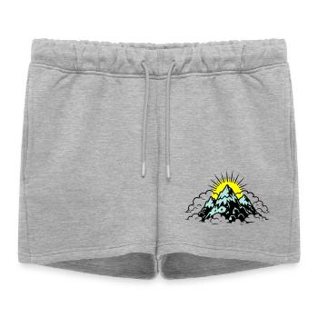 Montagnes Alpes Nature - Short de survêtement femme premium - gris chiné - Devant - AI Model Female 172 light (172cm)