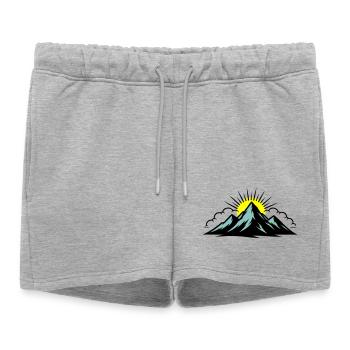 Mountains Clouds Peaks - Women’s Premium Organic Sweatshorts - heather grey - Front - AI Model Female 172 light (172cm)