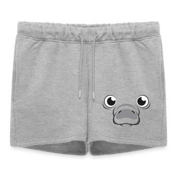 Costume mignon de lamantin en animal marin - Short de survêtement femme premium - gris chiné - Devant - AI Model Female 172 light (172cm)