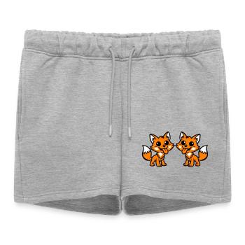 Couple Renard - Short de survêtement femme premium - gris chiné - Devant - AI Model Female 172 light (172cm)
