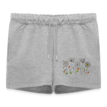 Fleur - Short de survêtement femme premium - gris chiné - Devant - AI Model Female 172 light (172cm)