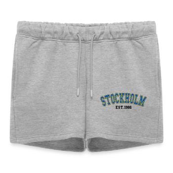 Stockholm Fondée en 1986 - Short de survêtement femme premium - gris chiné - Devant - AI Model Female 172 light (172cm)