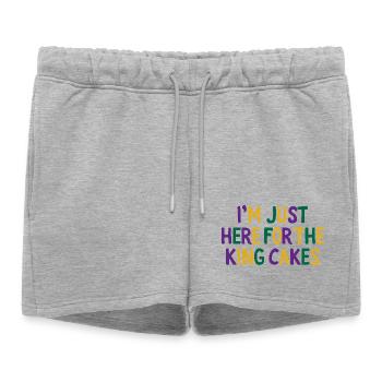 Je suis juste là pour le mardi Gras des King Cakes - Short de survêtement femme premium - gris chiné - Devant - AI Model Female 172 light (172cm)