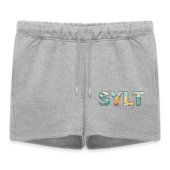 SYLT – La vie insulaire dans la conception des lettres - Short de survêtement femme premium - gris chiné - Devant - AI Model Female 172 light (172cm)