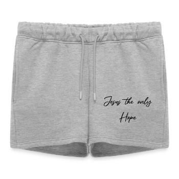 Jésus, le seul espoir - Short de survêtement femme premium - gris chiné - Devant - AI Model Female 172 light (172cm)