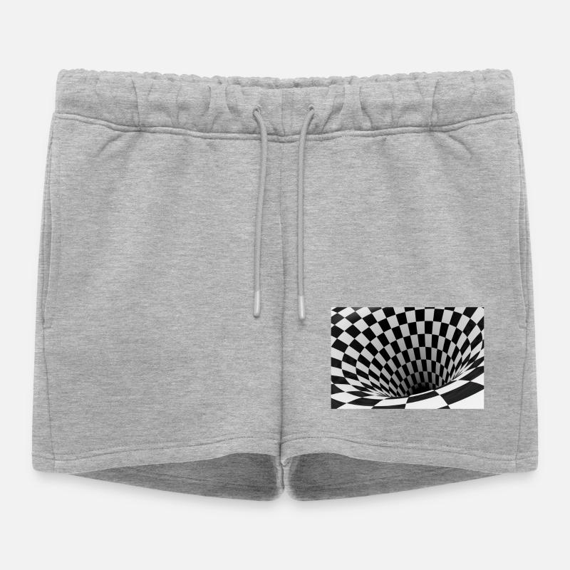 Black and white checkerboard vortex - Women’s Premium Organic Sweatshorts - heather grey