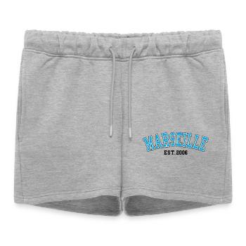 Marseille Fondé en 2006 - Short de survêtement femme premium - gris chiné - Devant - AI Model Female 172 light (172cm)