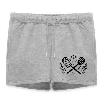 Barbecue végane au tofu et aux herbes - Short de survêtement femme premium - gris chiné - Devant - AI Model Female 172 light (172cm)