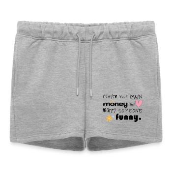 Gagnez votre propre argent et épousez quelqu’un de drôle - Short de survêtement femme premium - gris chiné - Devant - AI Model Female 172 light (172cm)