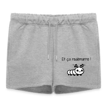 And it starts again! - Women’s Premium Organic Sweatshorts - heather grey - Front - AI Model Female 172 light (172cm)