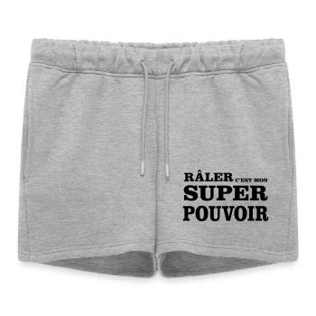 Râler C'est Mon SUPER POUVOIR - Short de survêtement femme premium - gris chiné - Devant - AI Model Female 172 light (172cm)