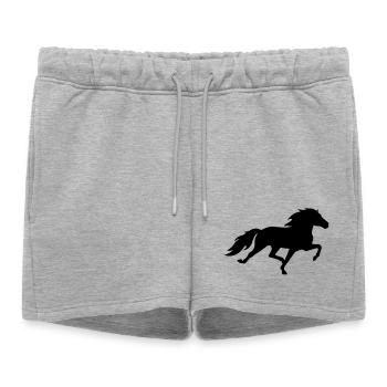 Icelandic horse in the race pass - Women’s Premium Organic Sweatshorts - heather grey - Front - AI Model Female 172 light (172cm)