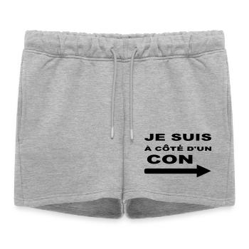 Je Suis À Côté D UN CON - Short de survêtement femme premium - gris chiné - Devant - AI Model Female 172 light (172cm)