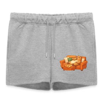 Capybara Sofa Pizza Relaxed Relax Motif - Women’s Premium Organic Sweatshorts - heather grey - Front - AI Model Female 172 light (172cm)