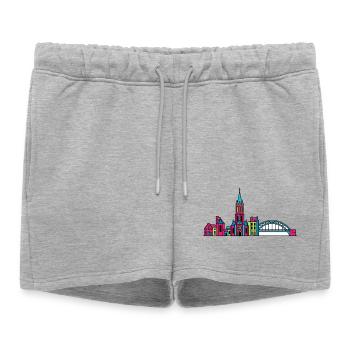 Ligne de la silhouette de la ville de Nimègue Waal Bridge - Short de survêtement femme premium - gris chiné - Devant - AI Model Female 172 light (172cm)