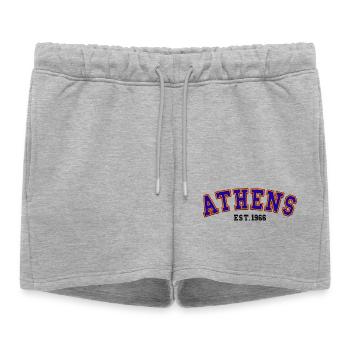 Athènes fondée en 1966 - Short de survêtement femme premium - gris chiné - Devant - AI Model Female 172 light (172cm)